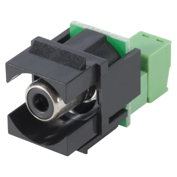 Keystone Einbauverb. RCAfem<>Steckkl. sw