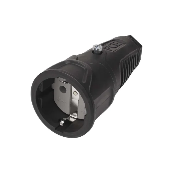 SCHUKO-Kabelkupplung Gummi schwarz