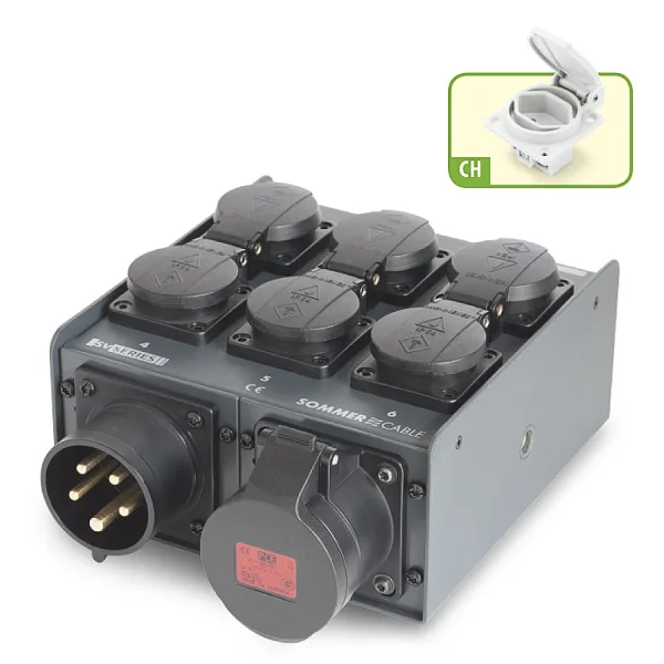 Schukoverteiler 6fach, CEE5 16A