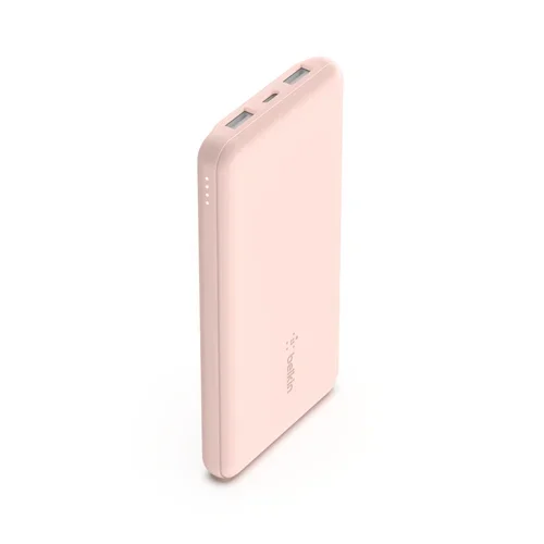 POWERBANK 10.000 MAH 12W INKL. USB-A/USB-C KABEL 15CM ROSA