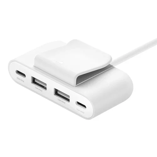 4-PORT USB SPLITTER 2XUSB-C 2XUSB-A MAX. 30W 2M CABLE WHITE