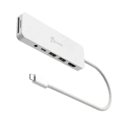 ECO-FRIENDLY USB-C MU-PORTHUB POWER DELIVERY -WHITE