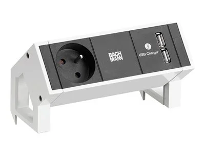 BACHMANN DESK2 1xUTE 1xUSB Charger 0,2m