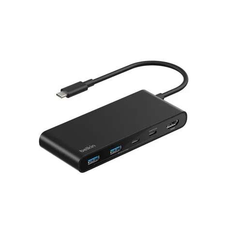 CONNECT 7-IN-1 USB-C HUB WITH DUAL USB-C PORTS BLACK
