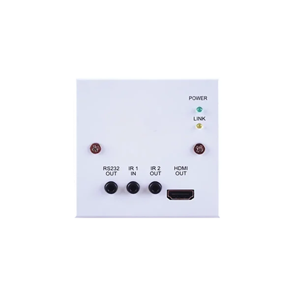 4K60 (4:2:0) HDMI over HDBaseT Wallplate Receiver with IR, RS-232 & PoC (PD) (1 gang UK)