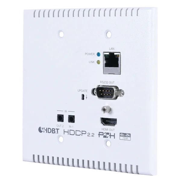 HDMI over Cat.5e/6/7 Wall-Plate Extender with LAN/ IR/RS-232/PoH (4K@60 420 up to 70M)