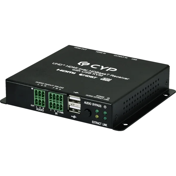 UHD+ HDMI over HDBaseT Receiver with USB KVM (4K@60 444 up to 40M)