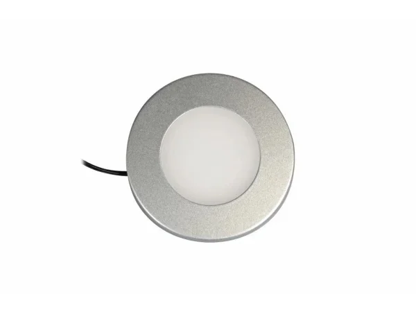 Synergy 21 Downlight Round / 3000K Silber / 12V / 76Ø x 10mm Möbelleuchte mit AMP Stecker