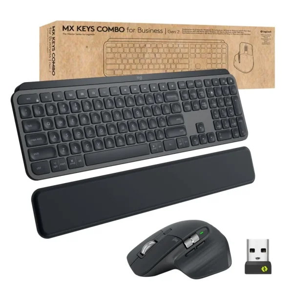 Logitech Desktop MX Keys Combo for Business Gen. 2 BOLT [US/EU] darkgrey BT MX Keys, MX Master 3S, MX Handballenauflage for B.