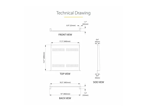 STARTECH 2er-Pack 1HE Rack Fachboden