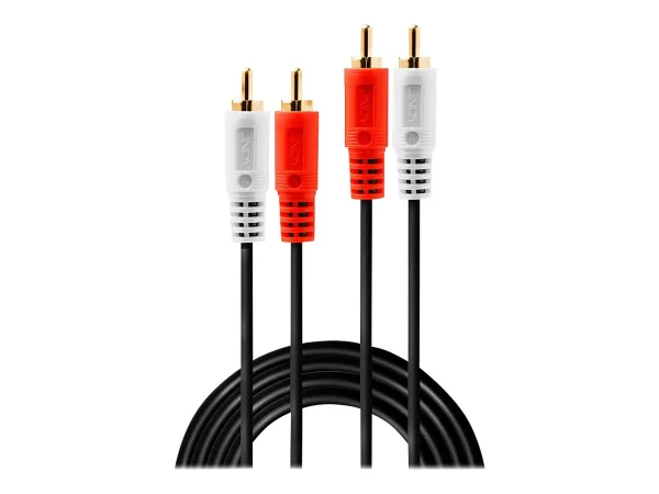 LINDY Audiokabel 2xRCA male/male 3m