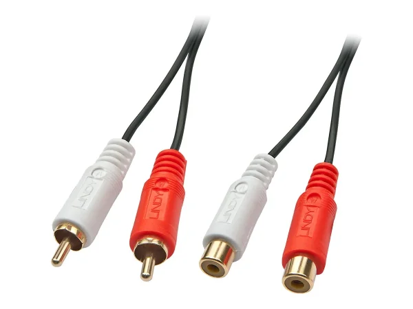 LINDY Audiokabel 2xRCA male/fem 5m