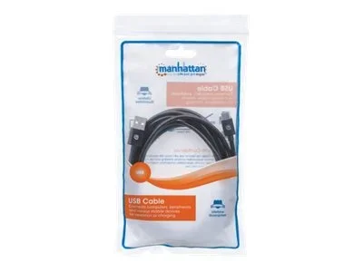 MANHATTAN USB 2.0 Typ C-Kabel 2m schwarz