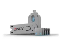 LINDY USB Portschloesser 4xBLAU+Key