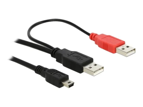 DELOCK Kabel USB Y 2xUSB-A>mini USB 1,0m