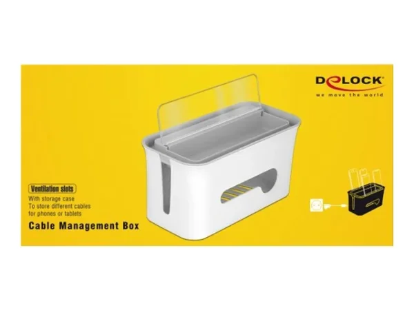 DELOCK Kabelmanagement Box weiss / grau