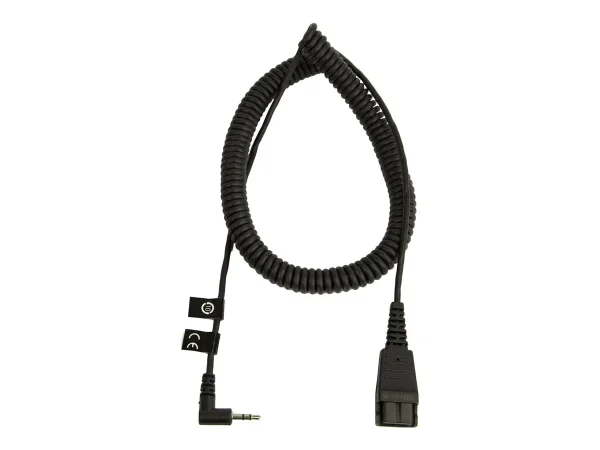 JABRA QD Cord to 2.5mm pin plug coiled