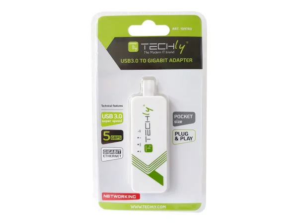 TECHLY USB3.0 RJ45 Adapter WEISS