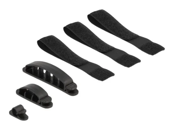 DELOCK Kabelhalter und Klettband 6 Stück