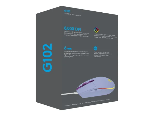 LOGI G102 LIGHTSYNC - LILAC - EER