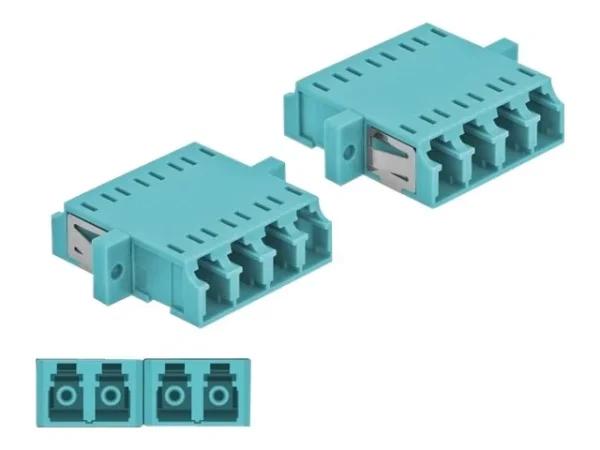 DELOCK LWL Kupplung LC Quad Bu hellblau