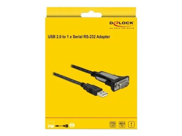 DELOCK Adapter USB2.0 Typ-A zu 1xSeriell