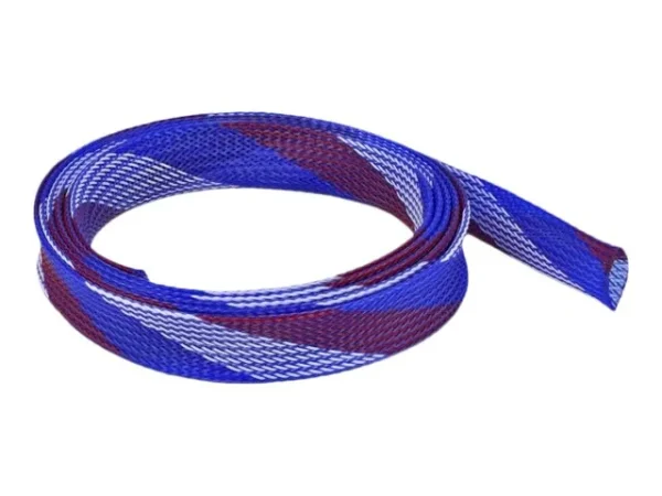 DELOCK Geflechtschlauch 2mx25mm b-r-w