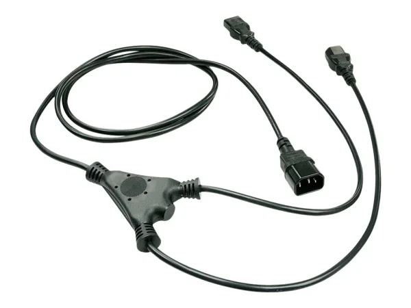 LINDY 1m Y Extension Cable IEC C14 to 2