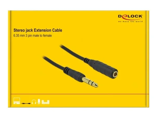 DELOCK Klinkenverlängerungskabel 6,35mm