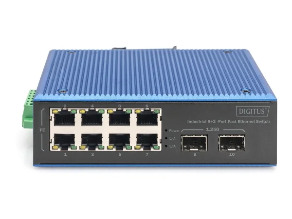 DIGITUS Industrial 8+2-Port Fast Eth