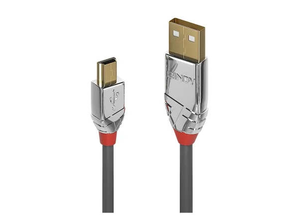 LINDY 0,5m USB 2.0 A/Mini-B Kabel Cromo