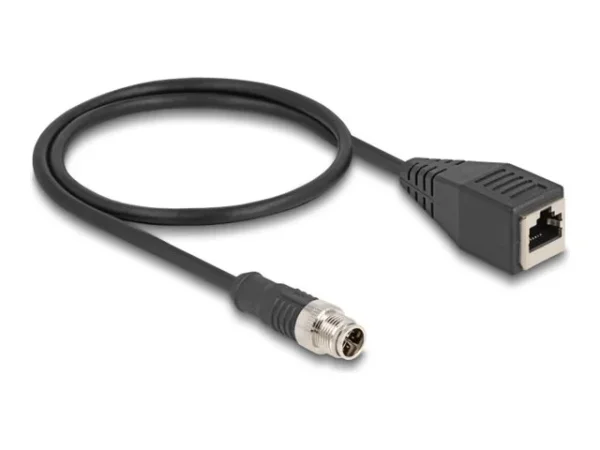 DELOCK M12 Kabel X 8Pin zu RJ45 PVC 0,5m
