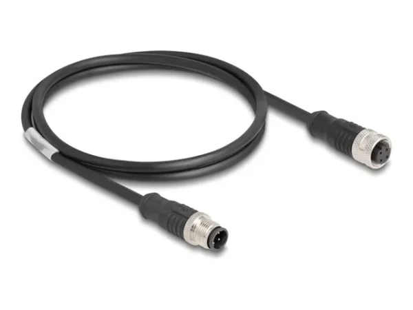 DELOCK M12 Kabel D-kodiert 4 Pin PVC 1m