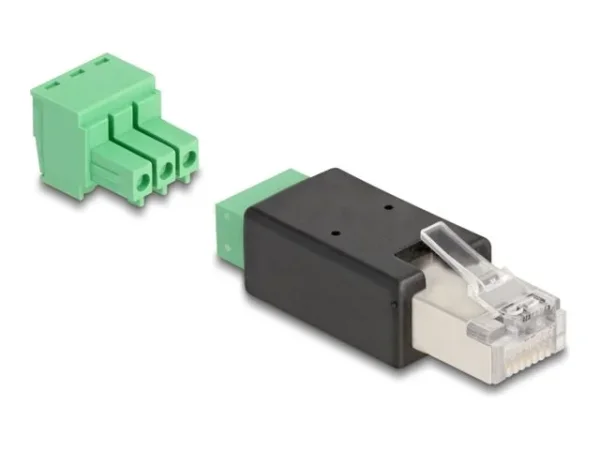DELOCK RJ45 zu Terminalblock Adap 3 Pin