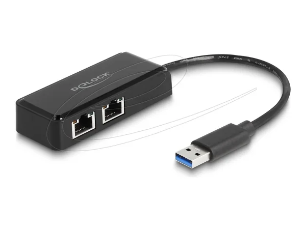 DELOCK USB Typ-A Adapter zu 2 x LAN