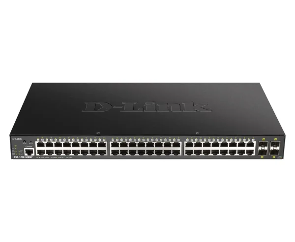 D-Link Switch DGS-1250-52XMP 48xGBit/4xSFP+ PoE (370W) 19" Managed