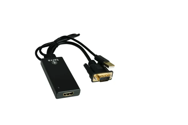TERRA VGA zu HDMI Adapter mit Audio schwarz/black  USB Typ-A Anschluss