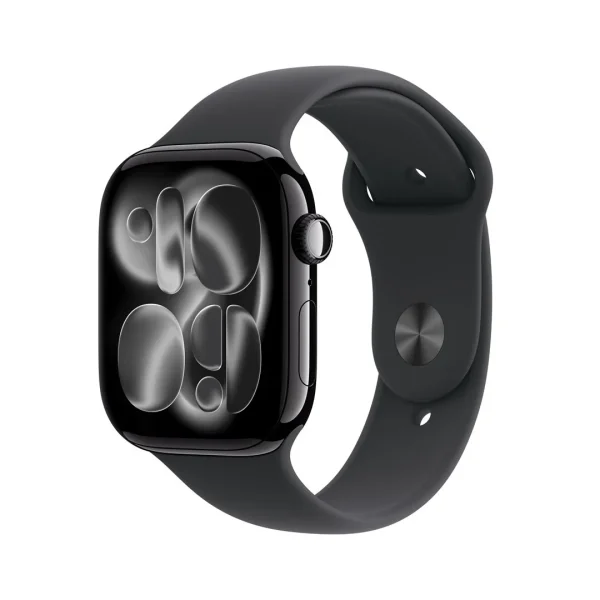 Apple Watch Series 11 jet black aluminium 46mm black sport band Size M/L