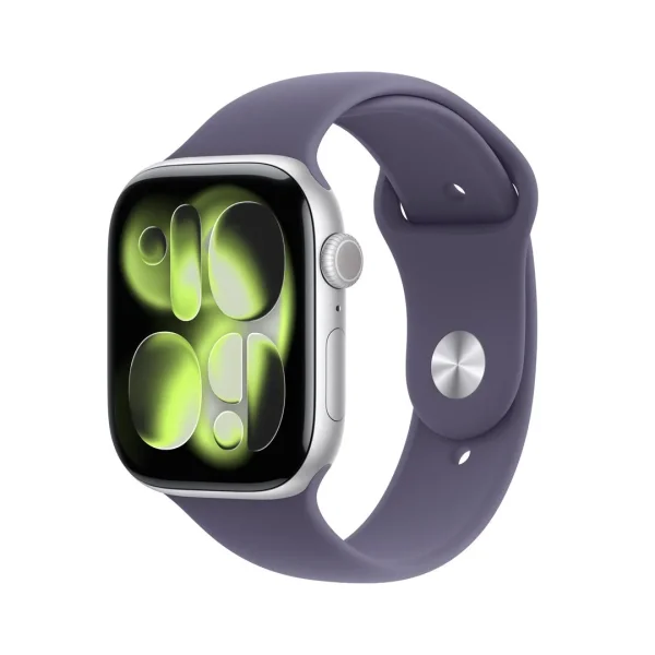 Apple Watch Series 11 silver aluminium 46mm purple fog sport band Size M/L