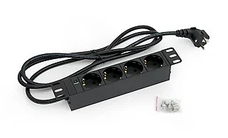 Triton 10" Wandgehäuse, zbh. Steckdosenleiste, 4xDosen(CEE7)->1xStecker(CEE7),