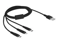 DELOCK USB Ladekabel 3 in 1 1m schwarz