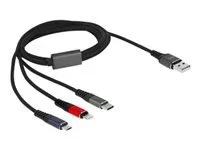 DELOCK USB Ladekabel 3 in 1 1m 3-farbig