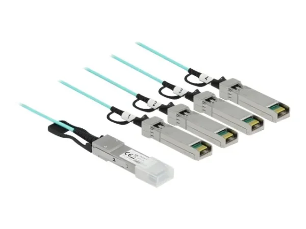 DELOCK Aktives Kabel QSFP+ zu 4x SFP+ 5m