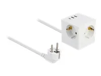 DELOCK Steckdosenwürfel 1,5m Kabel weiss