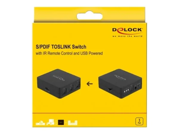 DELOCK S/PDIF TOSLINK Switch 3 In 1 Out