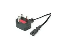 VALUE UK Netzkabel auf Euro-Flachs 1,95m