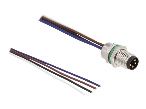 DELOCK M8 4 Pin Stecker fur Panel 0,5m