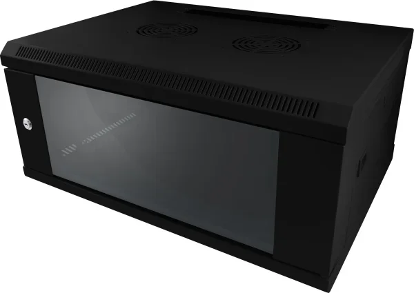 ALLNET 19" Wandgehäuse, 6HE, 1-teilig, T450mm, Schwarz, SMC-Serie,