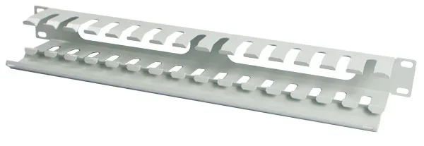 ALLNET 19" zbh. Kabelführungsplatte, 1HE, Metall mit Abdeckplatte, Lichtgrau,