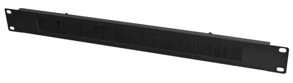 ALLNET 19" zbh. Kabeldurchführungsplatte, 1HE, Metall, Schwarz, mit Bürste,